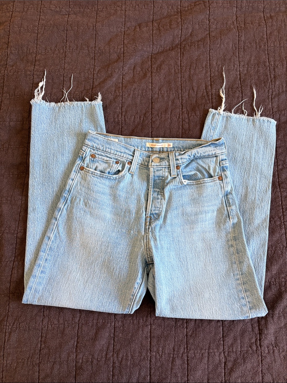 Levi Wedgie Straight Buttonfly lightwash jeans